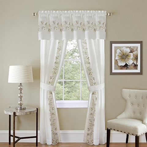 Ben&Jonah Collection Fairfield 5 Piece Window Curtain Set - 55x63 - White