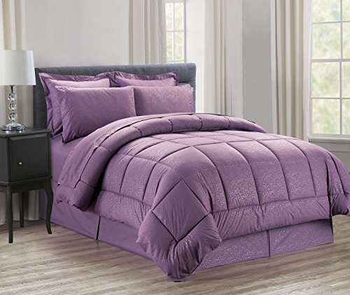 Ben&Jonah Queen Size 8Â Piece Vine Down Alternative Bed N BagÂ  (86 inch  x 86 inch ) - Plum