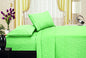 Ben&Jonah Designer Plush King Flower Embossed Sheet Set -Lt. Green