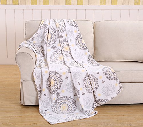 Traditional Elegance Queen Size Microplush Blanket (86 inch  x 86 inch ) - Zodiac Mandalla