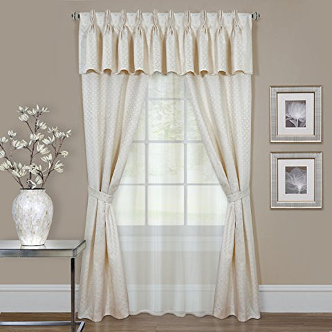 Ben&Jonah Collection Claire 6 Pc Window Curtain Set - 55x84 - Ivory