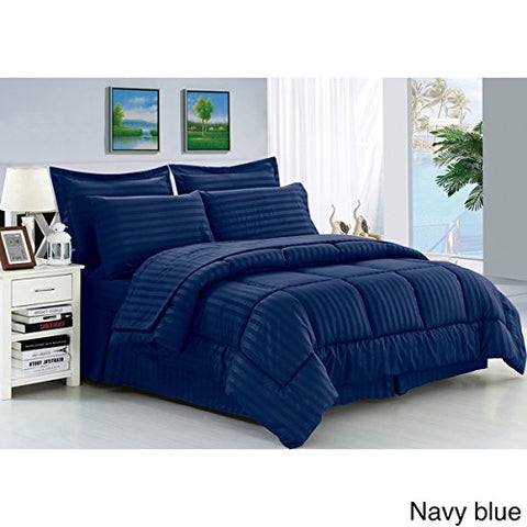 Ben&Jonah Designer Plush King 5 Piece Down Alternative Comforter Set - Navy