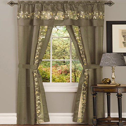 Ben&Jonah Collection Fairfield 5 Piece Window Curtain Set - 55x84 - Taupe