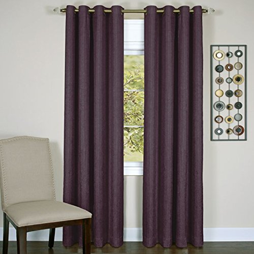Ben&Jonah Collection Taylor - Lined Grommet Window Curtain Panel - 50x63 Aubergine