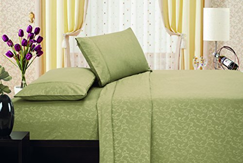 Ben&Jonah Designer Plush Queen Flower Embossed Sheet Set -Khaki