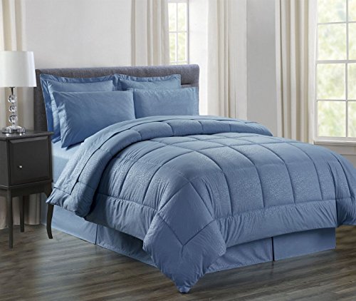 Ben&Jonah King Size 8Â Piece Vine Down Alternative Bed N BagÂ  (100 inch  x 86 inch ) - Ocean Blue