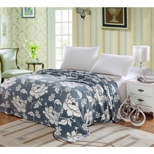Ben&Jonah Designer Plush King MadisonÂ Micro Fleece Jacquard Blanket -Charcoal