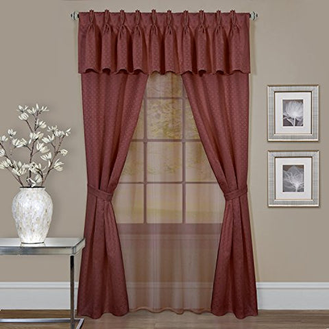 Ben&Jonah Collection Claire 6 Pc Window Curtain Set - 55x84 - Marsala