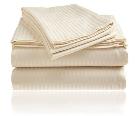 Cozy Home 1800 Series Embossed Striped 3-Piece Sheet Set Twin - Ivory