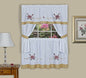 Ben&Jonah Collection Rose Embellished Cottage Window Curtain Set 58x36