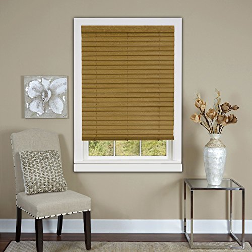 Plantation Collection Cordless Vinyl Venetian 2-Inch Mini Blind - Woodtone - 39 inch  x 64 inch  (Actual Measurement 38.5 inch  x 64 inch )