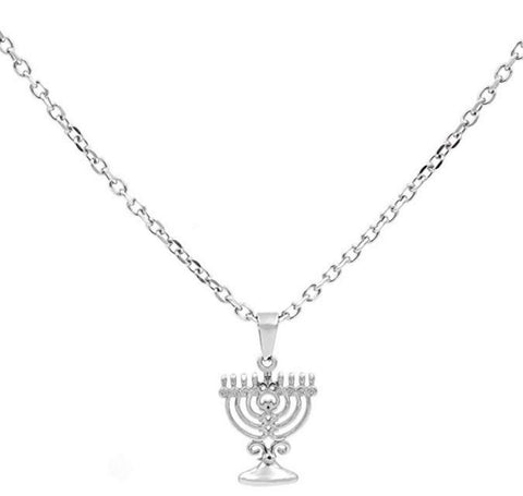 BenandJonah Stainless Steel Menorah Pendant with 18" Chain…