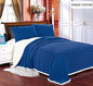 Cozy Living Ultra Soft Reversible Queen Blanket with Sherpa Lining - Navy