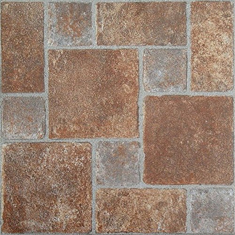 Park Avenue Collection NEXUS Brick Pavers 12 Inch x 12 Inch Self Adhesive Vinyl Floor Tile #332 - 20 Tiles