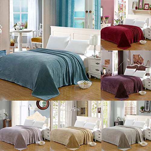 Ben&Jonah Designer Plush Queen Sateen Stripe Blankets -Blue