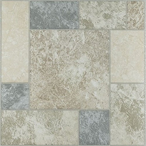 Park Avenue Collection NEXUS Marble Blocks 12 Inch x 12 Inch Self Adhesive Vinyl Floor Tile #327 - 20 Tiles