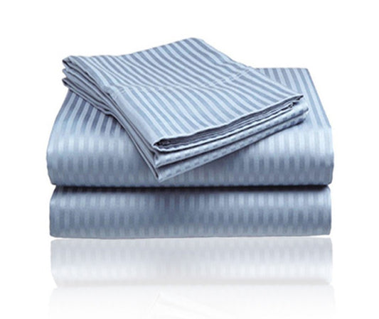 Cozy Home 1800 Series Embossed Striped 3-Piece Sheet Set Twin - Light Blue