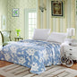 Cozy Home Floral Microplush Blanket - Blue (Queen)