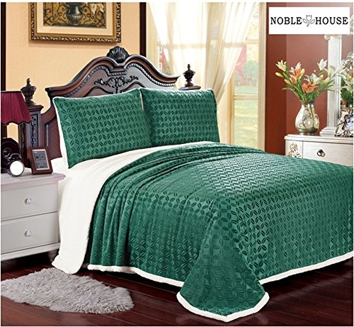 Cozy Living Ultra Soft Reversible King Blanket with Sherpa Lining - Sage