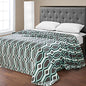 Ben&Jonah Designer Plush Twin LaurenÂ Micro Fleece Jacquard Blanket -Grey Geometric