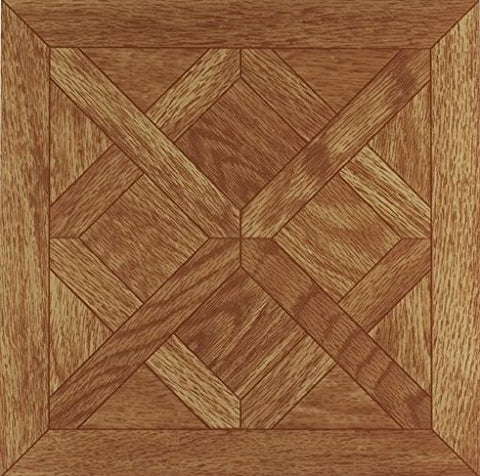 Park Avenue Collection Tivoli Classic Parquet Oak 12 Inch x 12 Inch Self Adhesive Vinyl Floor Tile #201 - 45 Tiles