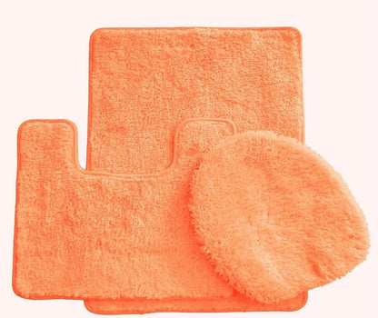 Simple Elegance by Ben&Jonah 3 Piece Bath Rug Set: 1 Bath Rug , 1 Contour Mat and 1 Toilet Seat Cover