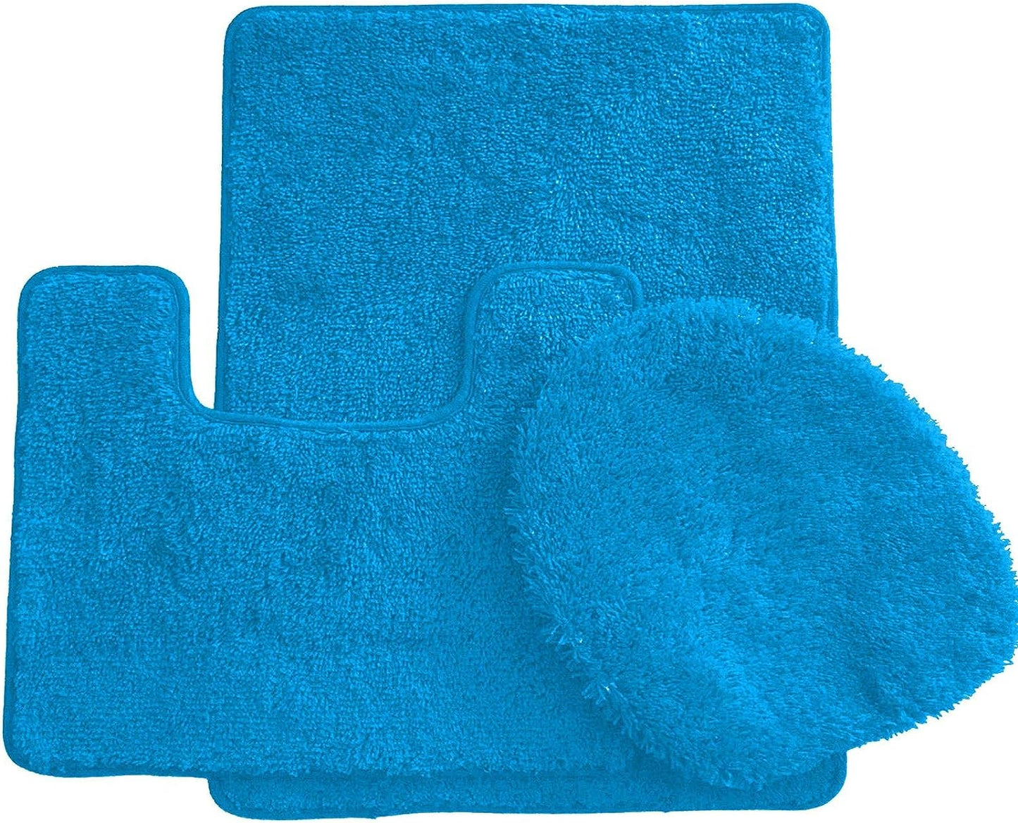 Simple Elegance by Ben&Jonah 3 Piece Bath Rug Set: 1 Bath Rug , 1 Contour Mat and 1 Toilet Seat Cover