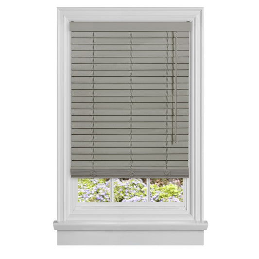 Traditional Elegance Cordless Madera Falsa 2" Faux Wood Plantation Blind 31x64 - Grey