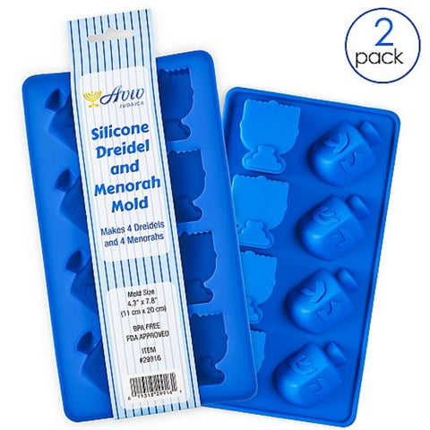 Ben&Jonah Hanukkah Baking Molds-2 Pack-Menorah and Dreidel Shapes