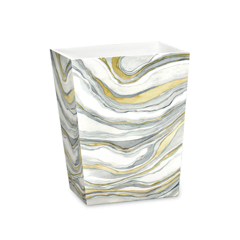 Royal Bath Hypnotic Marble Acrylic Waste Basket (10"H x 8"W x 7"D)