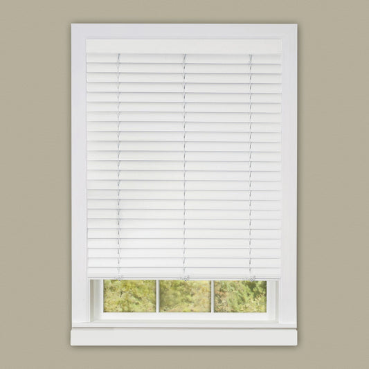 Traditional Elegance Cordless Eclipse 2" Vinyl Venetian Blind with 2 in. Valance 23x64 - White