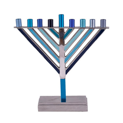 Ben&Jonah Large Chanukah Menorah - Chabad - Blue