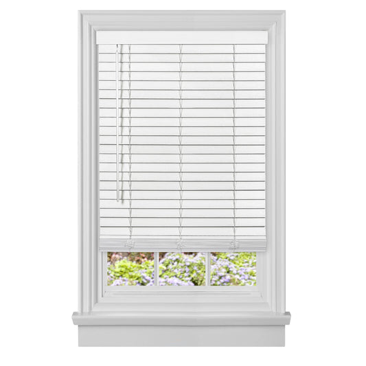 Traditional Elegance Cordless Madera Falsa 2" Faux Wood Plantation Blind 45x64 - White