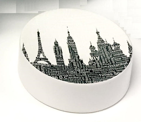 Royal Bath Metro Landmarks Toothbrush Holder (0.75"H x 4.25"Dia)