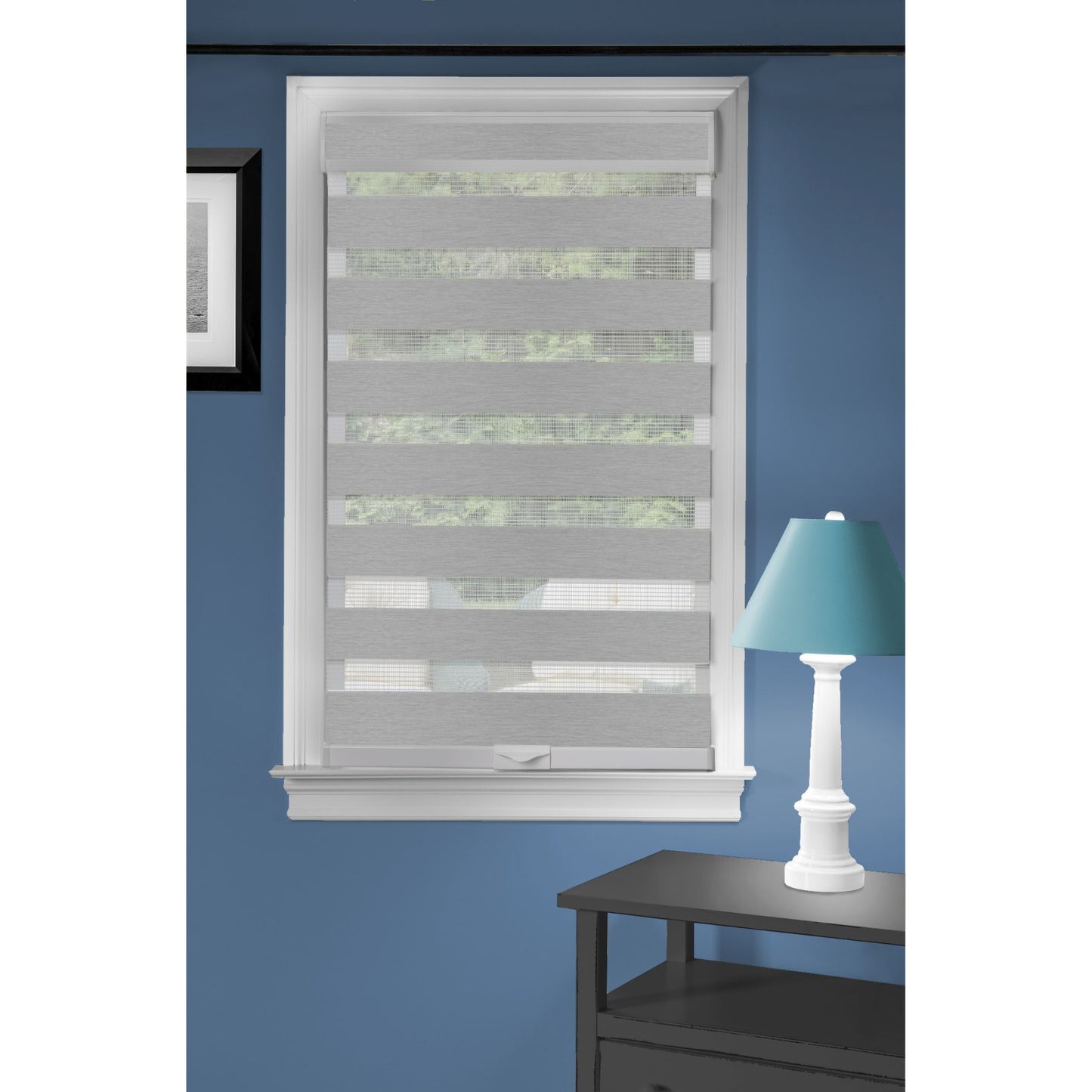 Traditional Elegance Cordless Sublime Sheer Double Layered  Shade 36x72 - Grey