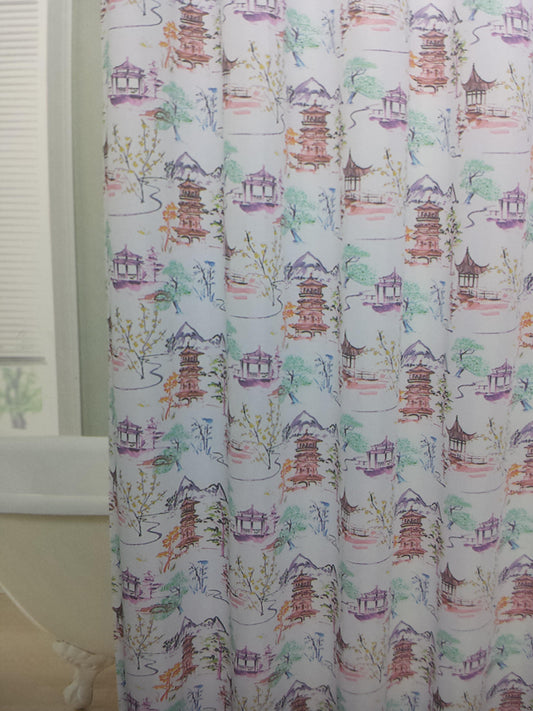 Royal Bath Imperial China Water Repellant Fabric Shower Curtain -70" x 72"