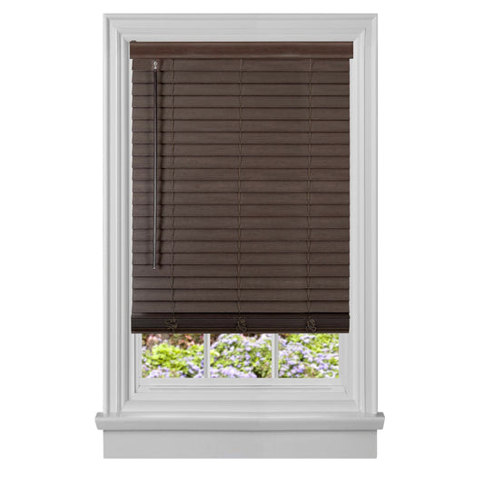 Traditional Elegance Cordless Madera Falsa 2" Faux Wood Plantation Blind 48x64 - Mahogany