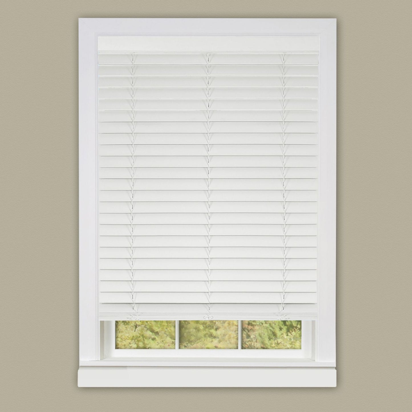 Traditional Elegance Cordless Madera Falsa 2" Faux Wood Plantation Blind 36x64 - White