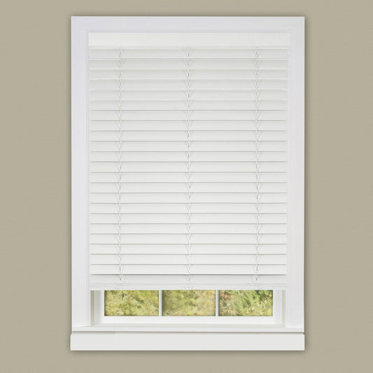 Traditional Elegance Cordless Madera Falsa 2" Faux Wood Plantation Blind 35x64 - White