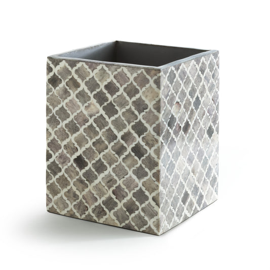 Royal Bath Moroccan Mosaic Styled Waste Basket (7.3"L x 7.3"W x 9.1"H)